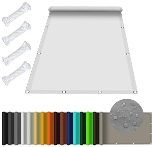 Sonnensegel Sonnenschutz Rechteckig 2.2 x 3.6 m, Wasserdicht 98% UV Schutz Outdoor Markise Baldachin inkl Befestigungsseile für Garten Terrasse, Weiß