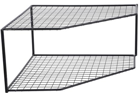 LABRIMP Two-Tiered Kitchen Pot Storage Rack Wear-Resistant Countertop Organizer for Pans Multi-Function Tiered Shelf Corner Shelf for Home Accessories and Kitchen Organization