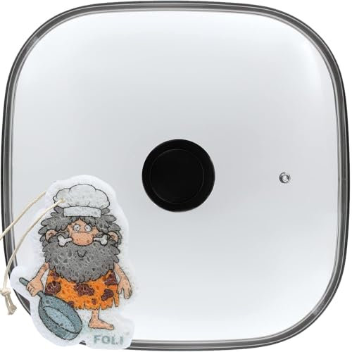 IFITTING Square Glass Lid, Clear Tempered Glass Vented Square Pan Lid, Replacement Cookware, Frying Pan Cover,1Pack, inner diamater 10.86'' outer diameter 11.41'', Not Universal
