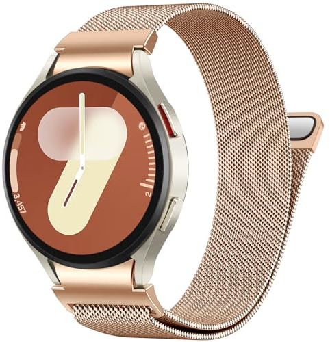 PIOWNN Metallarmband kompatibelt med Samsung Galaxy Watch 7, 6, 5, 4, armband 44-40/6 Classic 47-43/5 Pro 45, enklicksanslutning Loop magnetiskt band
