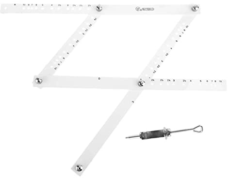 LeeQinersw 34cm Pantographe Clair, Outil de Dessin, Règle de Menuisier, Agrandisseur Pliable, Graduation pour l'Écriture de Cartes