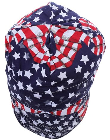 ULTECHNOVO Chapeau De Soudage en Pur Coton avec Doublure en Maille pour Hommes Et Femmes Casquette De Soudeur American Star Protection De La Tête Équipement De Sécurité De Travail Ignifuge