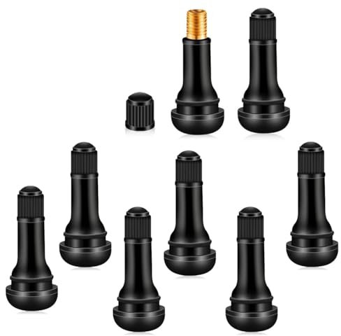 TSUOUKL 8 Pezzi Valvole in Gomma Snap-in TR413, Valvole Tubeless, Nero Valvola in Gomma per Cerchioni, Valvola per Pneumatici per Auto, Moto, Fuoristrada, Biciclette, Scooter