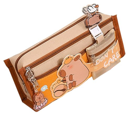 Capybara Pencil Case - klar pennväska med kapacitet, flera fack canvasväska | Funktionell med dragkedja för studenter, tillbehörsarrangör för