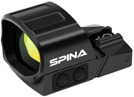 SPINA OPTICS Mistral 1x19x28 Mirino a Punto Rosso/Punto Verde, Lente Grande da 28mm, Mirino da Caccia con Funzione Shake Awake, Cannocchiale Ottico con Montatura Picatinny (Mirino a punto rosso)