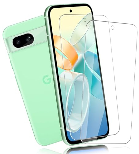 2+2 pièces Verre Trempé pour Google Pixel 8a, 0,33mm Toucher Sensible protection écran, Couverture 3D 9H Dureté Anti-rayures vitre protection, HD sans Bulles Google Pixel 8a Protection D'écran +Caméra