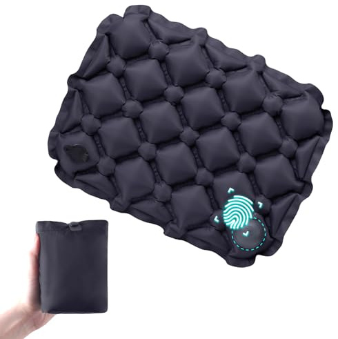 TRIWONDER Coussin de Siège Coussin d'Assise Gonflable Portable pour Randonnée Maison Concert Stade Voyage (Gris foncé - Pression)