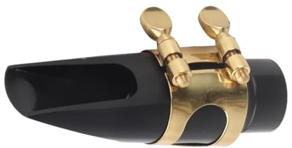 Alomejor Embout de Saxophone Alto, Son Brillant pour la Musique Jazz, Idéal pour les Joueurs Débutants et Professionnels, Matériau en Plastique Noir et Métal, 95 X 35 Mm, adapté aux Saxophones Alto