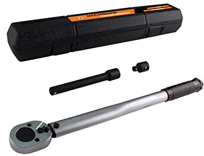 MACHOMAN Clé Dynamométrique Avec Adaptateur 1/2 et Rallonge 3/8, Outils de Bricolage Ergonomiques, Outillage mecanique cle dynamometrique Avec Torsion de Haute Précision 14-210 Nm