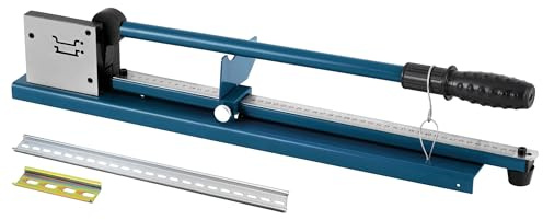 MXBAOHENG Manual Din Rail Cutter Tool Double Groove w/ 50CM Dual - Scale Ruler for Cutting 35mm Wide, 7.5mm High Slotted Aluminium and Steel Din Rails