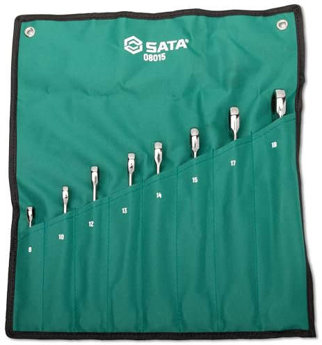 SATA ST08015SJ, XL X-Beam Ratschen Ringmaulschlüssel, Ratschen Gabelringschlüssel, Ratschen Gabelschlüssel, 8-19mm/0.3-0.7 inch, 8 Tlg.