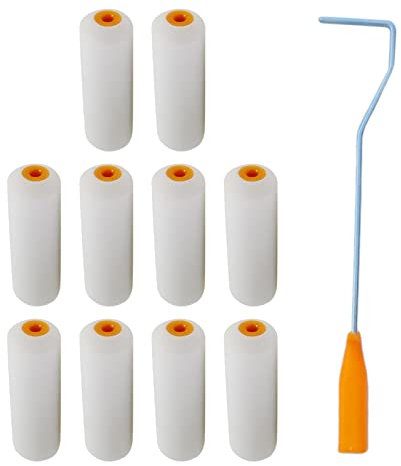 Emulsion Paint Roller Set，10x Home Paint Roller Tool Kit Smooth Tool Painting Edger Wall Decor Painting Set Decorated DIY for Interior Garden Office Door Replacement - 6 inches (Size : 4 inches)