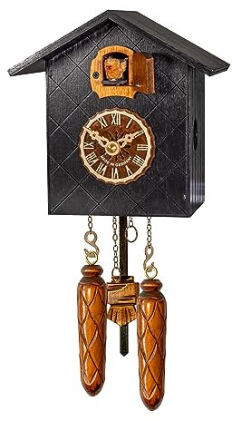 Engstler Orologio a cucù al quarzo Casa tipo Foresta Nera con musica