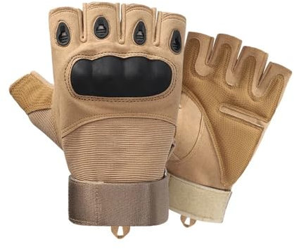 VONCYKI Angelhandschuhe, Halbfinger, Herren-Handschuhe, Outdoor-Handschuhe, Sport, Schießen, Motorrad, Fahrradhandschuhe (Sandfarbe, M)