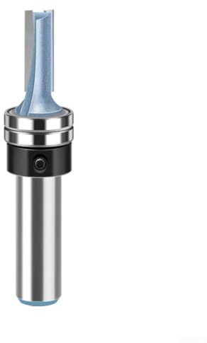 Gdfnmogo Carbide Tipped Router Bit with Double Bearing 12mm Shank Straight Milling Cutter for Woodworking Grooving Dadoing and for Edge Profiling Compatible with Hardwood Softwood Plywood MDF(12mm)