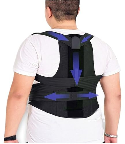 Taglie Forti 4XL 5XL Correttore Posturale Completamente Regolabile Tutore Schiena Uomo Donna Raddrizza Spalle Cintura Di Supporto Lombare Studenti Adolescenti Scoliosi(5XL)