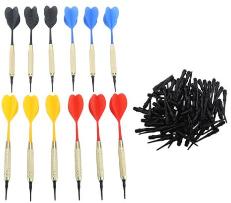 Set di freccette Freccette sportive con punta morbida e asta in ferro, modello antiscivolo, con punte extra per freccette elettroniche in plastica per interni
