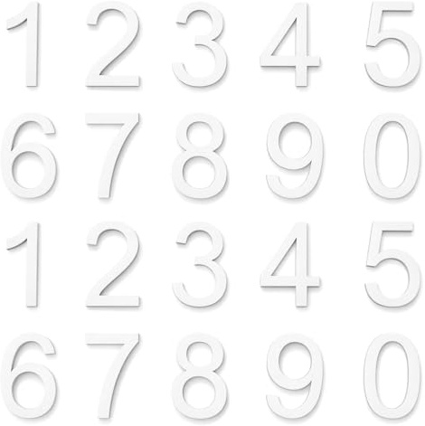 2 Set 3 Inch Acrylic Mailbox Numbers for Outside, Self Adhesive Weatherproof Mail Box Numbers Acrylic Number Stickers for Signs, Door, Garbage Bins, House Address(Classic White)