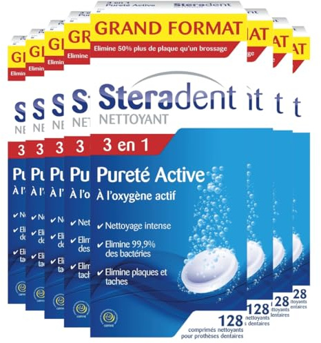 Stéradent - Comprimés Nettoyant Pureté Active 1024 Comprimés - Prix Unitaire - Livraison Gratuit En France Métropolitaine Sous 3 Jours Ouverts
