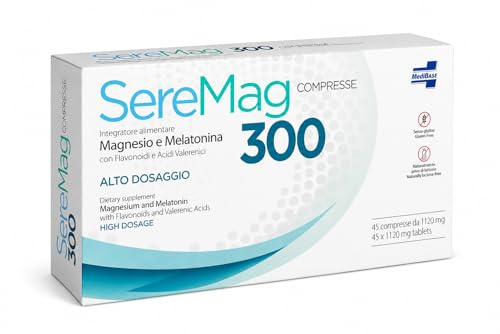 Seremag300 Integratore Alimentare con Magnesio e Melatonina per Riposo Notturno e Rilassamento | 45 Capsule