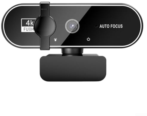 Cámara de computadora 4K con micrófono integrado, cámara web Full HD con equilibrio de luz automático para transmisión en vivo y clases (4k)