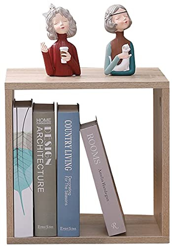 ETNIC ART Cubo arredo portaoggetti Libreria Scaffale Rovere 35x30x35 Legno MDF mensola scaffale Design Ufficio Ingresso Soggiorno cubo portaoggetti libreria cubi cubi arredo comodino stretto