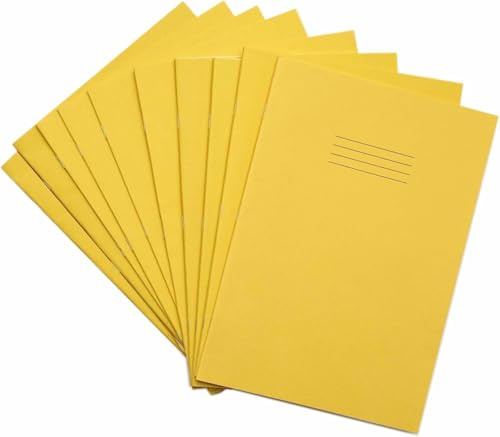 Rhino A4 Exercise Books, 64-Page / 15mm Lined Paper Notebook, 50-Pack, Office & School Stationery Supplies, Yellow