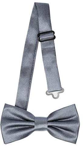 Ladeheid Pajarita para niños - Preatada, banda ajustable, diseño brillante, ideal para bodas, cumpleaños, inicio escolar - Resistente y elegante BKS (10cm x 5cm, Grafito)