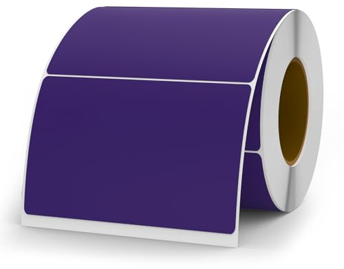 YIKIADA 500 etiquetas adhesivas de vinilo de color violeta, 50 x 76 mm, resistentes al agua, para mudanzas, oficinas, almacenes y casas