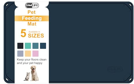Gimilife Husdjursmatsmatta, silikon, hund, katt, utfodringsmatta för mat och vatten, vattentät utfodringsmatta för husdjur med höga kanter, utfodringsmatta/skålmatta för husdjur för slarviga drickare