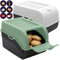 ARTECSIS Kartoffel Aufbewahrungsbox Salbeigrün + Weiß 2er Set I Gemüsebox Kartoffelbox mit Deckel für ca. 4 kg Kartoffeln + 6 Aufkleber mit Gemüsesorten