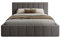 FEDVE Bett 200x200 Grau - Handorf - Polsterbett 200x200 mit Bettkasten - Doppelbett 200x200 mit Bettkasten - Bett mit Stauraum - Schlafzimmer Bett mit Bettkasten 200x200