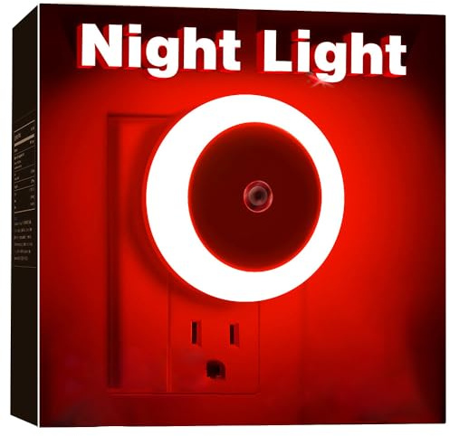 FanFuGuo® 3 Pezzi Luce notturna LED con Sensore di Luce, Lampada notturna per bambini, Luce Notturna da Presa per Camera dei Bambini, Camere da Letto, Soggiorno, Bagno, Cucina, Scale (Rosso)