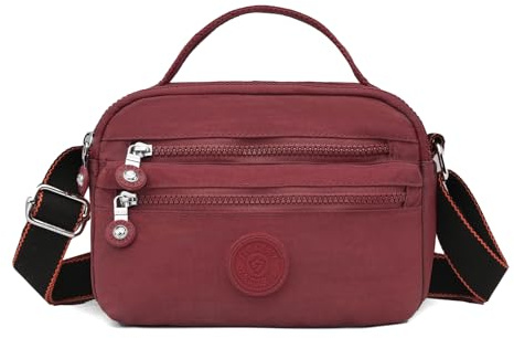 JANKS Sac bandoulière imperméable pour femme, sac à bandoulière pour femme, nylon, plusieurs compartiments, Pâte ronde de Ponan