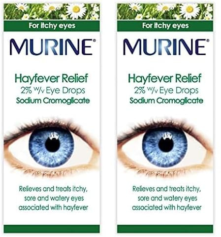 Murine Hayfever Eye Drops, Hayfever Treatment for Itchy and Painful Eyes, Anti-inflammatory Eye Drops 10ml (Pack of 2)