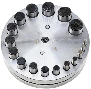 Cortadora Circular de Discos,Herramienta Manual de Acero para Corte | Juego de 17 piezas para círculos en joyería - para metal oro plata cuero papel piedra moneda collar pulsera calcomanías