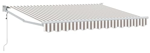 Fisinber Toldo con brazo articulado retráctil 3,5 x 2,5 m gris claro blanco
