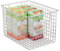mDesign Allzweckkorb – kompakter Drahtkorb (BHT: 30,5 x 23,0 x 20,0 cm) mit Griffen – flexible Gitterbox schafft Ordnung im Haushalt – mattsilberfarben