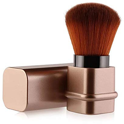 Makeup Puderpinsel, Einziehbarer Kabuki Pinsel Puderpinsel Tragbar Schminkpinsel Foundation Kompaktpuder für Reisen Foundation Rouge Bürste Kosmetik Werkzeug