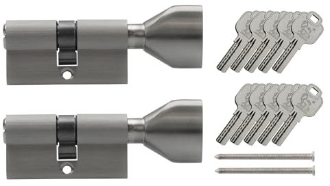 2x Knaufzylinder KSN 60 mm 30/30 gleichschließend inkl. 10 Schlüssel