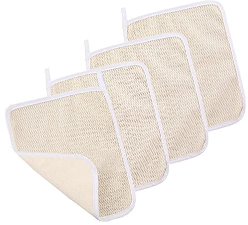 Peeling-Waschlappen für Gesicht und Körper, 2-seitig, für Damen und Herren, 4 Stück