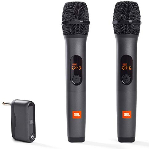 JBL Wireless Two Microphone System with Dual-Channel Receiver, Black