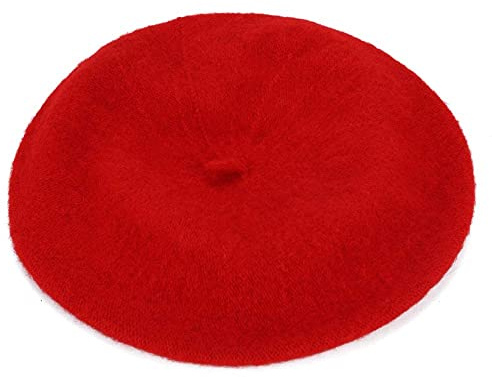 Kids Wool Blend French Beret Hat Girls Boys Artist Beret Hat Classic Fashion Solid Warm Winter Autumn Beanie Cap Red