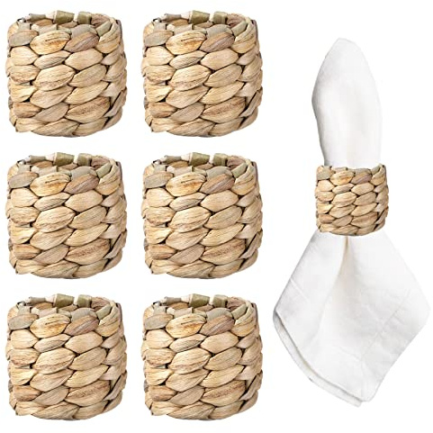 APTWOW Farmhouse Napkin Rings, Hand-Woven Napkin Rings for Table Decor, Fall Rustic Napkins Rings, Napkin Holder Buckles for Holiday Party, Easter, Birthday, Thanksgiving, Christmas