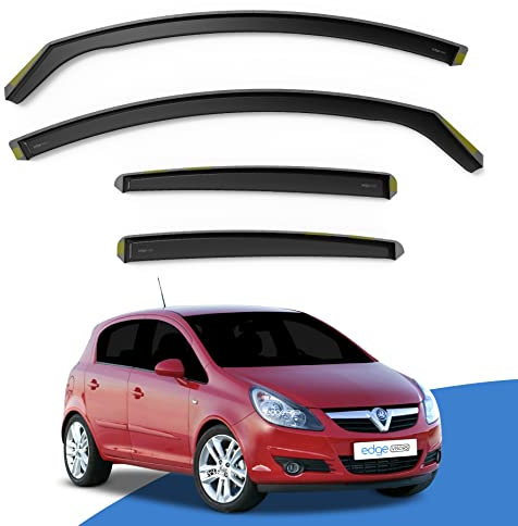 EdgeVisors Wind Deflectors for Vauxhall Corsa MK5 D 5 Door Hatchback 4pc | In-Channel Rain Guards & Accessories