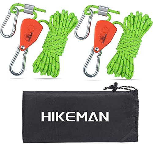 4mm Reflektierend Abspannseile Seil - 4M Leichte Abspannleine Zeltschnur mit Spanner Einsteller für Zelt Zeltplane Camping (Fluoreszierendes Grün)