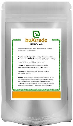 MSM Kapseln 100 Stück | Methylsulfonylmethan | Nahrungsergänzungsmittel | Kapsel | 700 mg pro Kapseln | Buxtrade