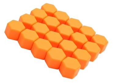 Motoforti 20pcs Orange 19mm Car Wheel Nut Lug Hub Cover Cap Dust Protector Long-lasting
