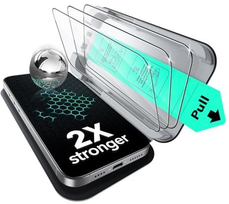 ESR 3 Pack 9H+ Glass for iPhone 15 Pro Screen Protector, [Military Grade Shatterproof & Longest Durable]