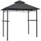 HUAKEHOM BBQ Pavillon Doppeldach Grillpavillon Gartenpavillon Garten Überdachung Grillhaus Raucherpavillon Gartenmöbel 240x150x255cm Anthrazit Stahl